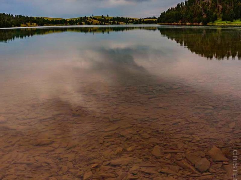 Deerfield Lake Framed Mini Canvas Print