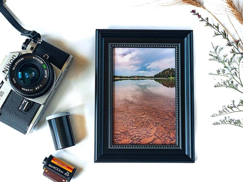 Deerfield Lake Framed Mini Canvas Print