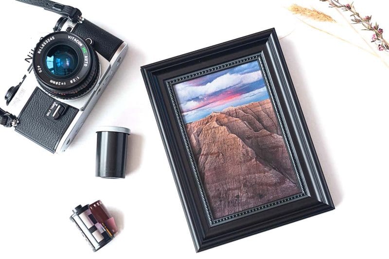 Mountainous Badlands Framed Mini Canvas Print