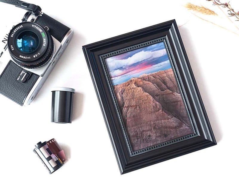 Mountainous Badlands Framed Mini Canvas Print