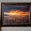 Wheat Field at Sunset 16x24 Framed Giclee Canvas