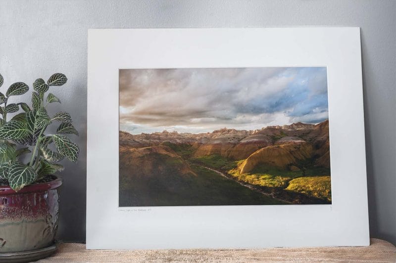 Evening Light in the Badlands 10x15 Matted Print