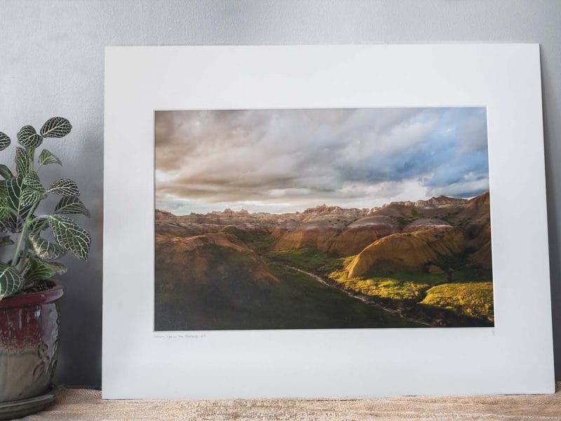 Evening Light in the Badlands 10×15 Matted Print