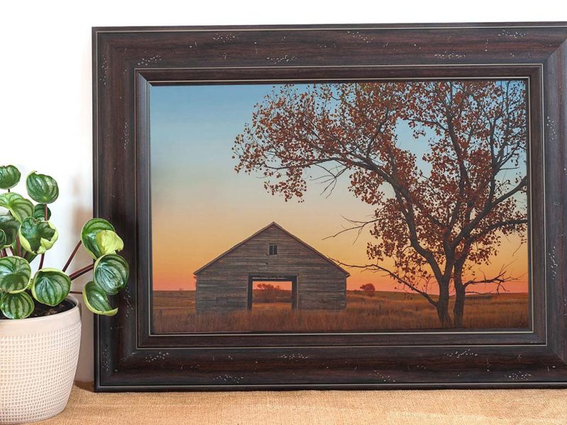 Granary in Fall 12×18 Framed Giclee Canvas Print