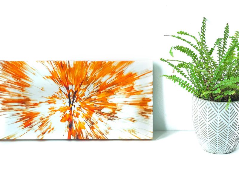 Abstract Leaves 8×16 Giclee Canvas Wrap