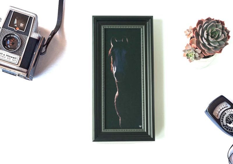 Fraction Framed (black) Mini Canvas Print
