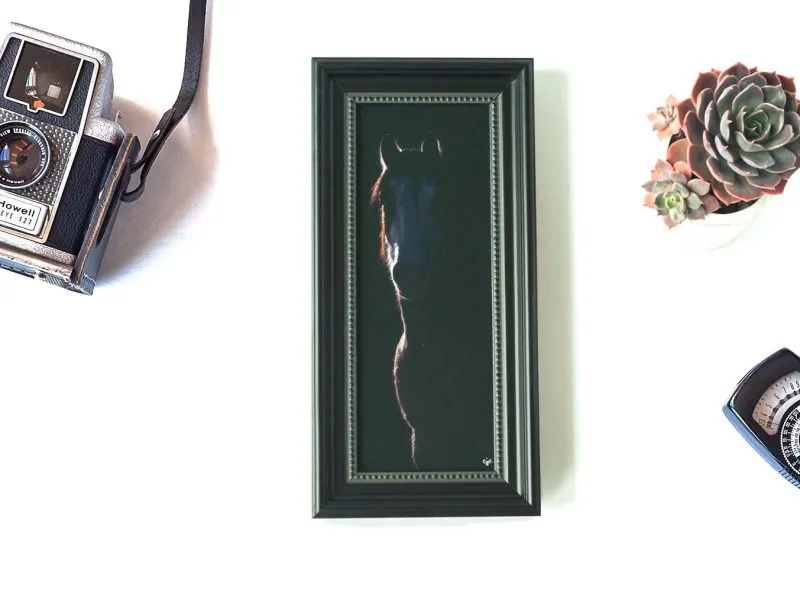 Fraction Framed (black) Mini Canvas Print
